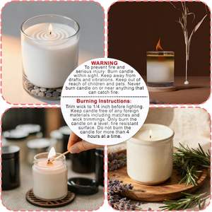 500枚のキャンドル警告ラベル、2.5cm/0.98インチのキャンドルジャー缶ワックスメルトステッカー安全ステッカーDIYキャンドル作成用アクセサリー - Product Image 5