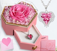 Boîte à bijoux en forme de coeur fleur éternelle boîte-cadeau commémorative de la fête des mères saint valentin