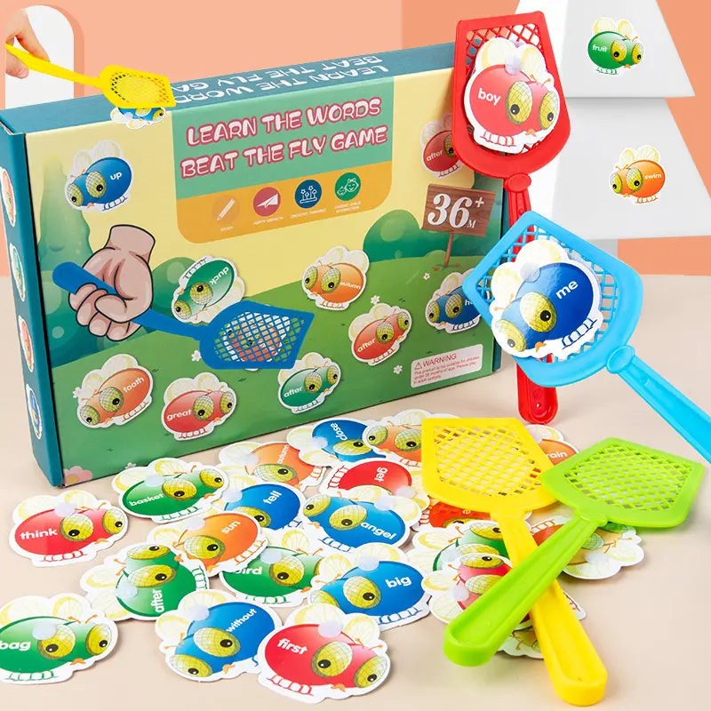 Baby Games Children Wooden Play Kids Summer Toys Products Fly Swatter And Word Game