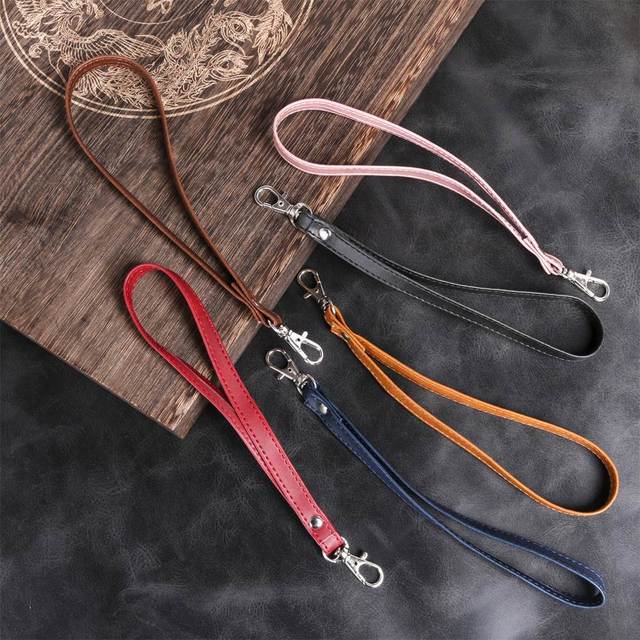 PU Leather Wrist Band Phone Lanyard for CellPhone Case Wallet Bag Strap Universal Handbag Clip Snap Sling Tether Cord Keychain