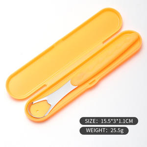 Grattoir de langue en acier inoxydable en gros direct d'usine grattoir de nettoyage de langue de mauvaise haleine fabriqué avec une matière plastique durable - Product Image 3