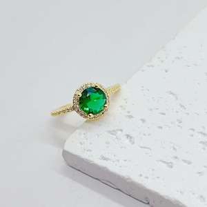 High Quality Classic Round Colorful Stone <b>Rings</b> for Women <b>Crystal</b> Zircon Micro Paved Wedding Band Engagement Jewelry Gift - Product Image 4