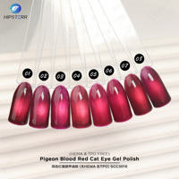 Gel magnétique pour ongles œil de chat rouge sans HEMA ni TPO, gel œil de chat rouge sang de pigeon, vernis à ongles œil de chat réfléchissant, OEM ODM