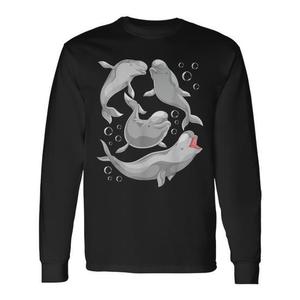 T-shirt à manches longues avec motif de baleine Beluga, créature marine, design pour les amoureux des animaux - Product Image 1
