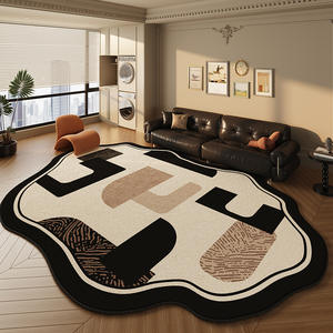 Tappeto decorativo da soggiorno in stile moderno antiscivolo con motivo geometrico di forma speciale in velluto di cristallo 10mm di spessore - Product Image 4