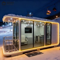 Cabine Apple, maison modulaire portable, pod préfabriqué, mini-villa, cabine pour complexe hôtelier, Airbnb, glamping, villages, espaces de jardin, retraite au bord du lac