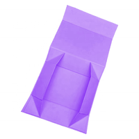 Nouveau Logo Personnalisé Luxe Cadeau Magnétique Carton Kraft Emballage Pliant Boîtes en Papier Violettes