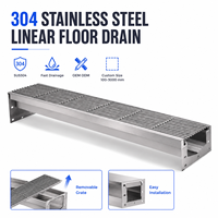 Drain de sol linéaire en acier inoxydable SUS304 pour cuisine de restaurant, structure de drainage anti-odeur, drain de type tranchée pour projets de construction immobilière