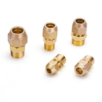 Adaptor Lurus Berlekuk Kuningan 1/4 SAE Heavy-Duty untuk Pipa Tembaga/Aluminium Refrigerasi/Industri