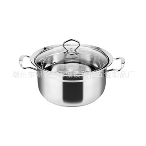Soup <b>Pot</b> Stainless Steel Thickened Double Handle <b>Induction</b> Compatible Multi Layer Bottom European Style - Product Image 4