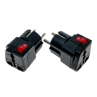 Adaptateur de voyage Schuko EU israélien russe allemand compatible avec les prises mondiales avec interrupteur LED Marque WONPRO