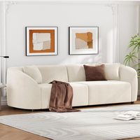 Sofá en forma de guisante de diseño moderno al por mayor con bandeja Muebles de salón de lana de cordero Hoteles Diseño de nube de asiento profundo Tamaños de colores personalizados