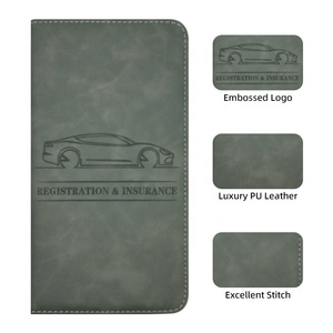 Organiseur de Documents Personnalisé Étui à Cartes en Cuir PU pour Permis de Conduire et Papiers de Voiture Portefeuille Support pour Immatriculation et <span class=keywords><strong>Assurance</strong></span> - Product Image 1