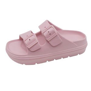 Mules à double sangle sandales femmes intérieur EVA sandales <span class=keywords><strong>femme</strong></span> pantoufles extérieur uni femmes curseurs pantoufles été semelle extérieure toboggan - Product Image 3