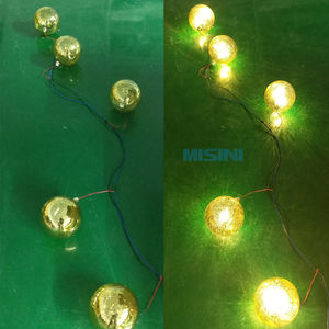 Chaud rouge jaune vacances lumineux noël illuminé suspendu led allumer des boules <span class=keywords><strong>de</strong></span> lueur <span class=keywords><strong>de</strong></span> verre pour la décoration d'arbre - Product Image 6