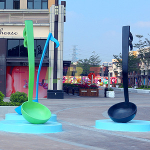 Sculpture en fibre de verre en forme de note de musique Libit, décoration artistique personnalisée pour jardin extérieur et place publique - Product Image 4