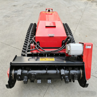 Robot tondeuse agricole électrique sur chenilles télécommandé autopropulsé à braquage zéro tout-terrain pour terrains agricoles