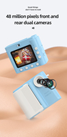 Cámara de Impresión Instantánea para Niños, 48MP, Lente Dual, Pantalla IPS de 2.8 Pulgadas, Impresión Térmica, Cámara para Selfies, Regalo Creativo de Cumpleaños
