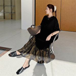 ללבוש יומיומי מקסי שמלה ארוכה יותר גודלה חולצות טי בנות מזדמנים ילקוט נשים - Product Image 4