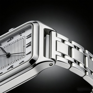 Montre à quartz pour homme, montre à chiffres arabes pour homme, montre carrée en alliage d'acier inoxydable, montre étanche 3ATM - Product Image 5