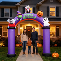 Arche Gonflable d'Halloween : Vampire, Sorcière, Citrouille, Fantôme – Décoration Extérieure pour Jardin, Maison, Fête, Entrée, Fêtes – Gonflable