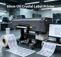 Nouvelle imprimante DTF UV tout-en-un 60 cm, 3 têtes, laminage automatique, rouleau à rouleau, autocollant cristal, Ethernet/USB, garantie 1 an, multicolore