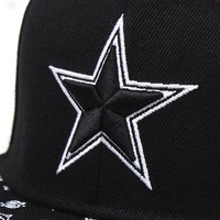 Gorras Unisex para Hombre, Gorra de Béisbol con Visera Plana, Ajustable, Bordada con Estrella
