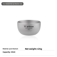 Ensemble de tasses à double paroi en titane pur, tasse à thé et à eau ultralégère, portable, pour le bureau, la maison, le camping, la randonnée, les voyages