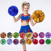 Pompons de cheerleading bicolores avec poignée, accessoires personnalisés pour l'esprit d'équipe