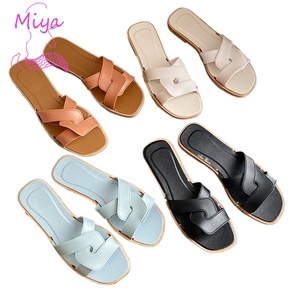 Alta calidad barato al por mayor PU cuero plano skipppers para las mujeres casual diario Zapatos Sandalias de verano zapatilla - Product Image 2