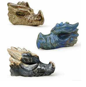 คริสตัลโฮลาขายส่ง คุณภาพสูง แฟชั่นทันสมัย วัสดุหลากหลาย รูปทรงหัวกะโหลกมังกร ขนาด 3.5-8 ซม. ขัดเงา สำหรับตกแต่งบ้านและสำนักงาน - Product Image 1