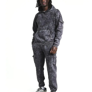 Survêtement d'hiver décontracté délavé à l'acide Logo Meilleur fabricant survêtements d'hiver pour hommes Survêtements hommes Couleur unie - Product Image 1