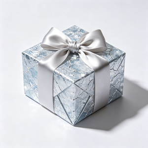 Nœud en ruban satiné argenté brillant effet givré, fait main, pré-noué, pour emballage cadeau haut de gamme, mariage d'hiver, ou ornement de cheveux - Product Image 5