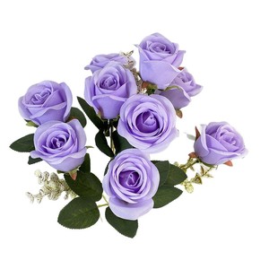 Nouveau produit - Bouquet <span class=keywords><strong>de</strong></span> mariage réaliste à 9 roses, arrangement <span class=keywords><strong>de</strong></span> fleurs artificielles pour le bouquet <span class=keywords><strong>de</strong></span> la mariée - Product Image 5