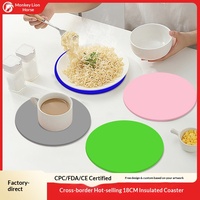 Meilleures ventes transfrontalières : Sous-verre en silicone de Chine 18 cm, Tapis de table isolant thermique anti-brûlure 146245