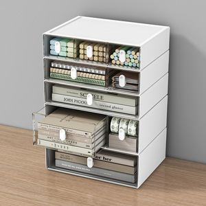 Almacenamiento de maquillaje desmontable, suministros de papelería de oficina, organizador de escritorio para oficina, escuela, cajón de escritorio de plástico, caja de almacenamiento - Product Image 4