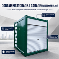 Rumah Kontainer Penyimpanan Modern Panel Sandwich Modular Portabel 20FT 40FT Gudang Mini Mobile Pintu Gulung untuk Halaman Rumah Pertanian