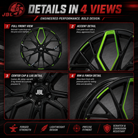 Nouvelles jantes monobloc forgées 16-24 pouces noir brillant multi-rayons en alliage d'aluminium léger pour tuning de berlines sportives, coupes et supercars