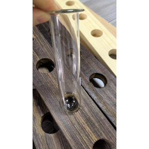 Soporte para tubos de ensayo de madera maciza de Paulownia y pino de 35,5 x 5 x 1,5 cm con orificios para uso en laboratorio - Product Image 3