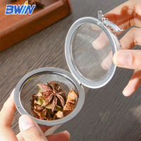 Filtre à thé en acier inoxydable 304 de qualité alimentaire Bwin avec chaîne, infuseur à boule métallique pour accessoires à café et à thé