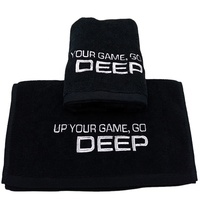 Black Embroidery Gym Sport Towel Custom Logo 100% Cotton