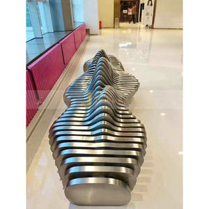 ANW070 Escultura de Arte en Metal Personalizada Estilo Art Deco, Acero Inoxidable Pulido a Espejo para Paisajismo - Product Image 3