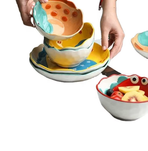 Cuenco de dinosaurio de dibujos animados, <span class=keywords><strong>vajilla</strong></span> saludable de <span class=keywords><strong>cerámica</strong></span>, ensaladera con personalidad, platos para niños, plato para aperitivos, <span class=keywords><strong>vajilla</strong></span>, juego de cena - Product Image 6
