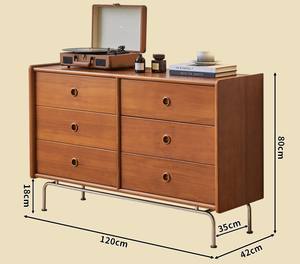Cómoda Vintage de Madera Maciza con Seis Cajones, Mueble Auxiliar para Sala de Estar y Dormitorio, Mueble de Almacenamiento para el Hogar, Bar u Hotel - Product Image 6