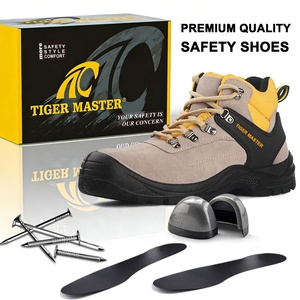 Chaussures de sécurité Tiger Master avec embout en acier, anti-perforation, dessus en cuir suédé, semelle en PU résistante à l'huile et antidérapante pour hommes OEM - Product Image 3