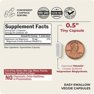 Capsules de <span class=keywords><strong>bisglycinate</strong></span> de magnésium 300 mg Elementsl favorisent la relaxation musculaire et la santé osseuse - Product Image 2