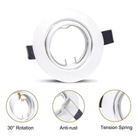 Spots encastrés à LED GU10 Cadre de montage rond blanc Spots 230 V avec prise pour LED