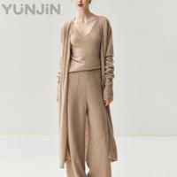 Neue Damen Kaschmir-Woll-Strickjacke Eleganter Pullover Luxuriöse Häkel-Outerwear Modischer Mantel Langarm-Set Top Herbst