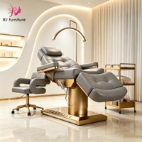 Table de massage électrique moderne RJ, lit de beauté pour salon, chaise de podologie médicale, lit de traitement esthétique pour esthéticienne, lit pour soins du visage et extensions de cils, réglable en hauteur