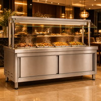 Applicable aux grandes cantines. Personnalisation possible. Comptoir de conservation des aliments. Comptoir de buffet.